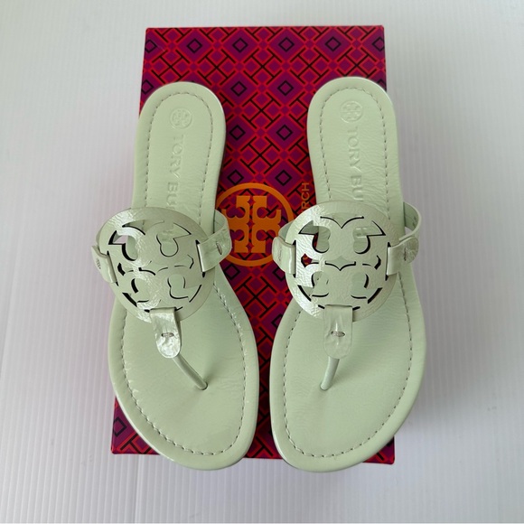 Tory Burch Shoes - Tory Burch Miller Sandals Meadow Mist Patent Leather, 8